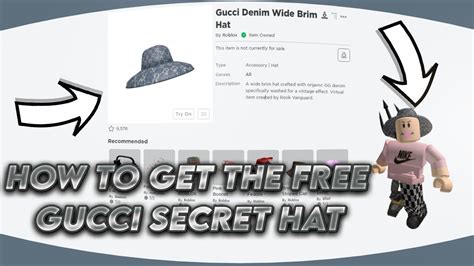 how to get the free gucci hat roblox|Gucci Roblox free items.